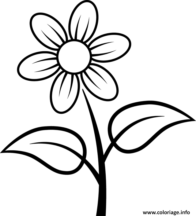 Petite fleure à imprimer et colorier
